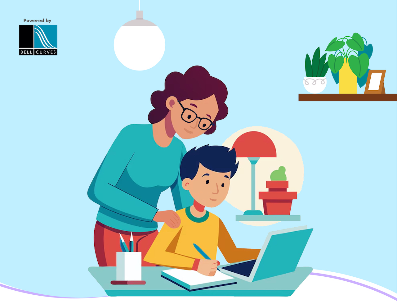 SHSAT Study Guide - Student learning with supportive parent